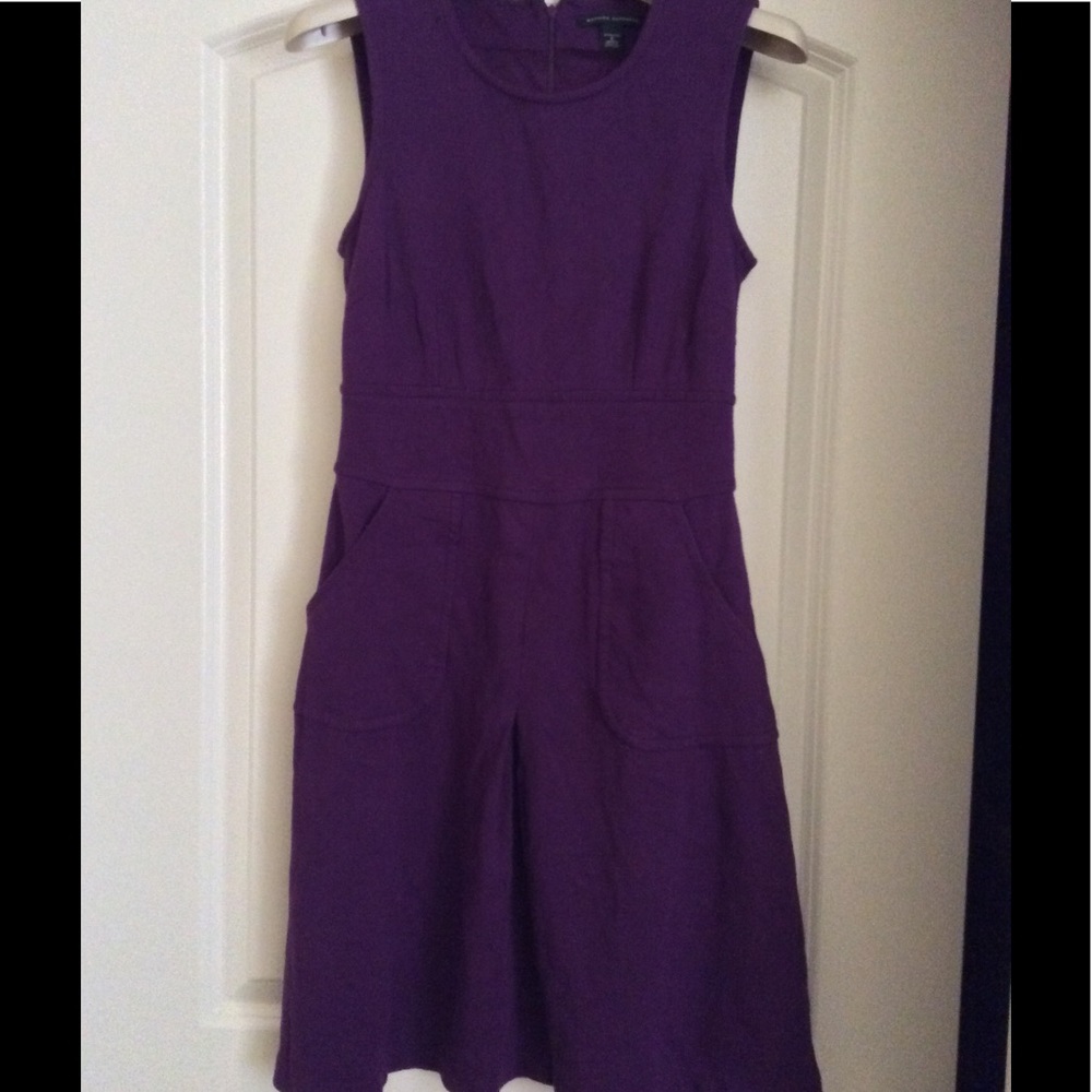 Banana republic eggplant colored sleeveless dress.