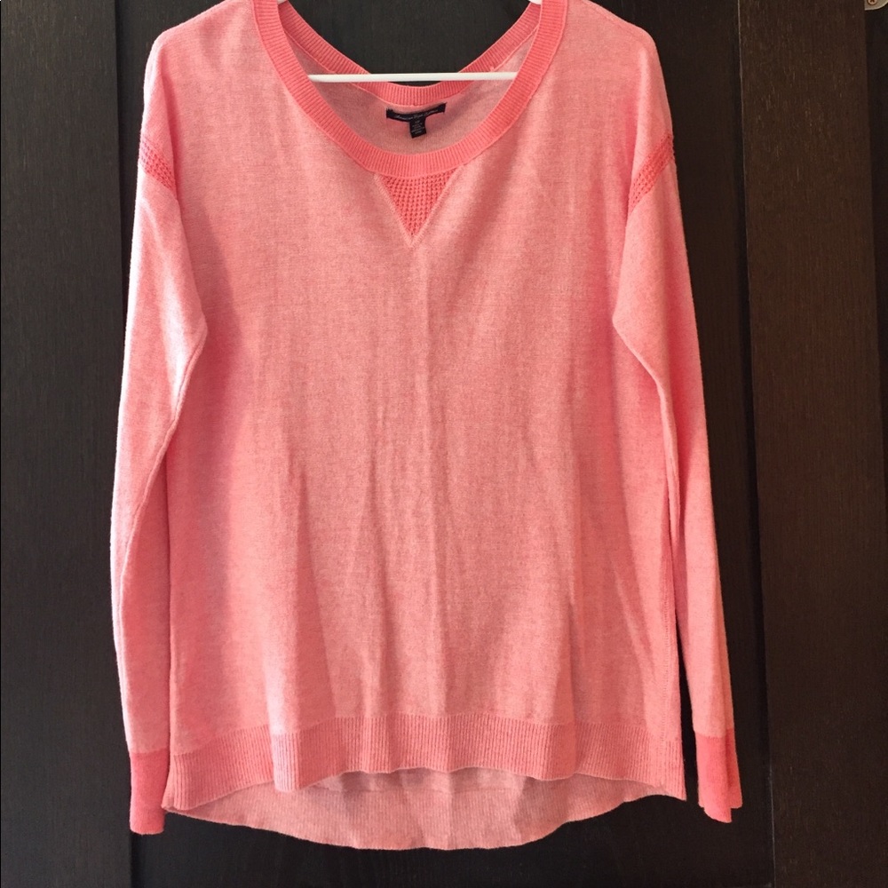 Pink American Eagle Vneck Jegging Sweater