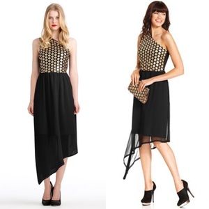 Black Gold Party Cocktail NYE 1920s Gatsby Dress S