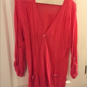 Bright Coral Cardigan