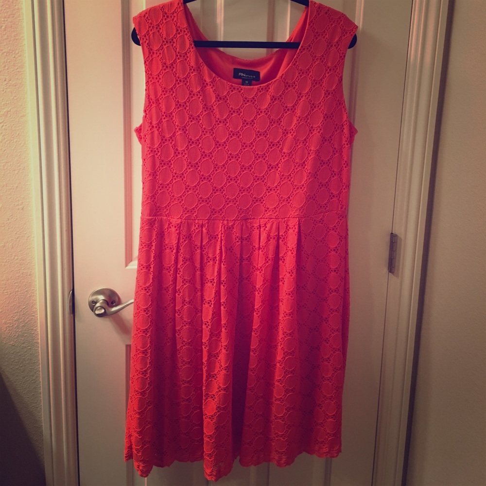 Coral sleeveless dress