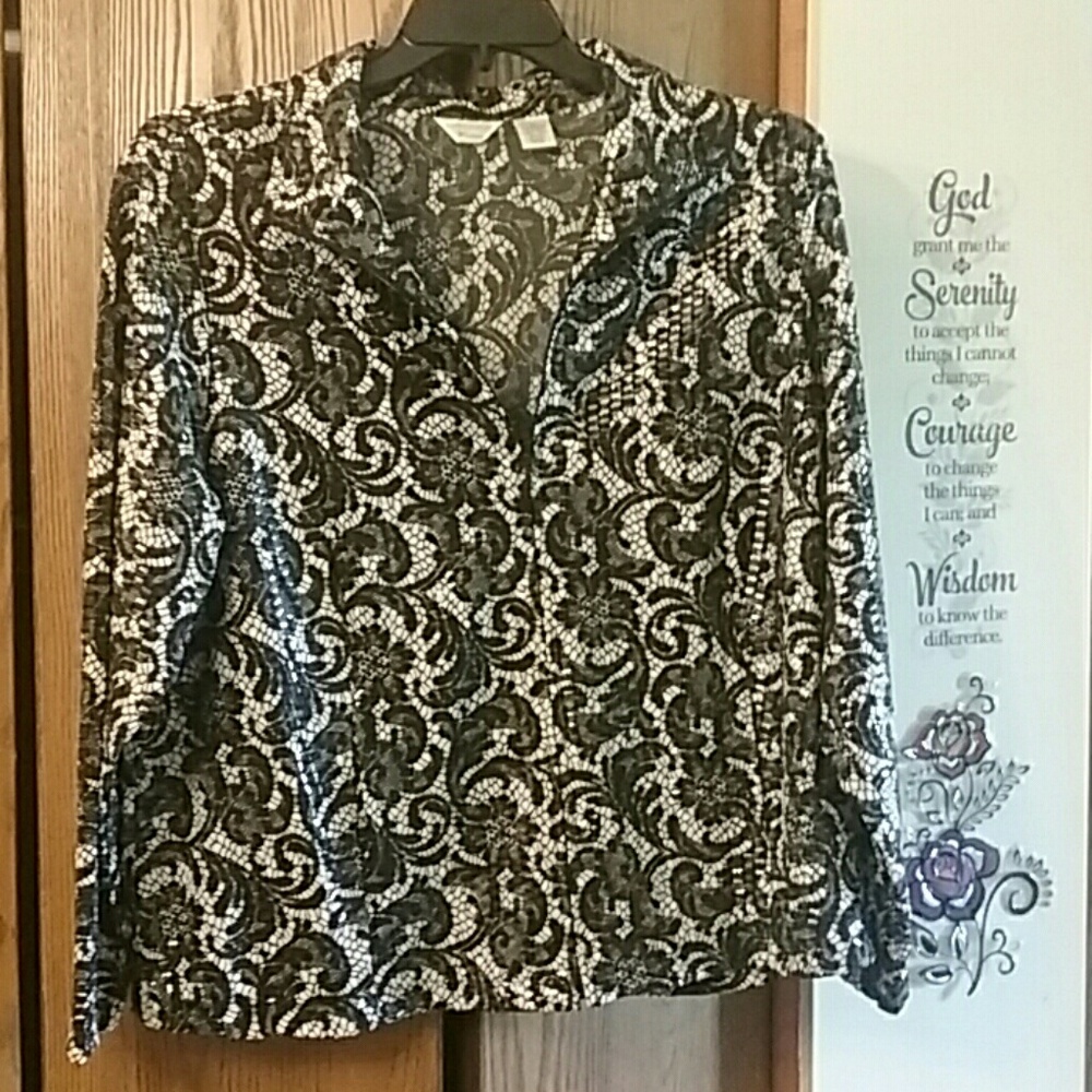 Laura Ashley Zippered Blouse w/pockets