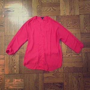 Ann Taylor Shirred Crepe Popover -- Size 4