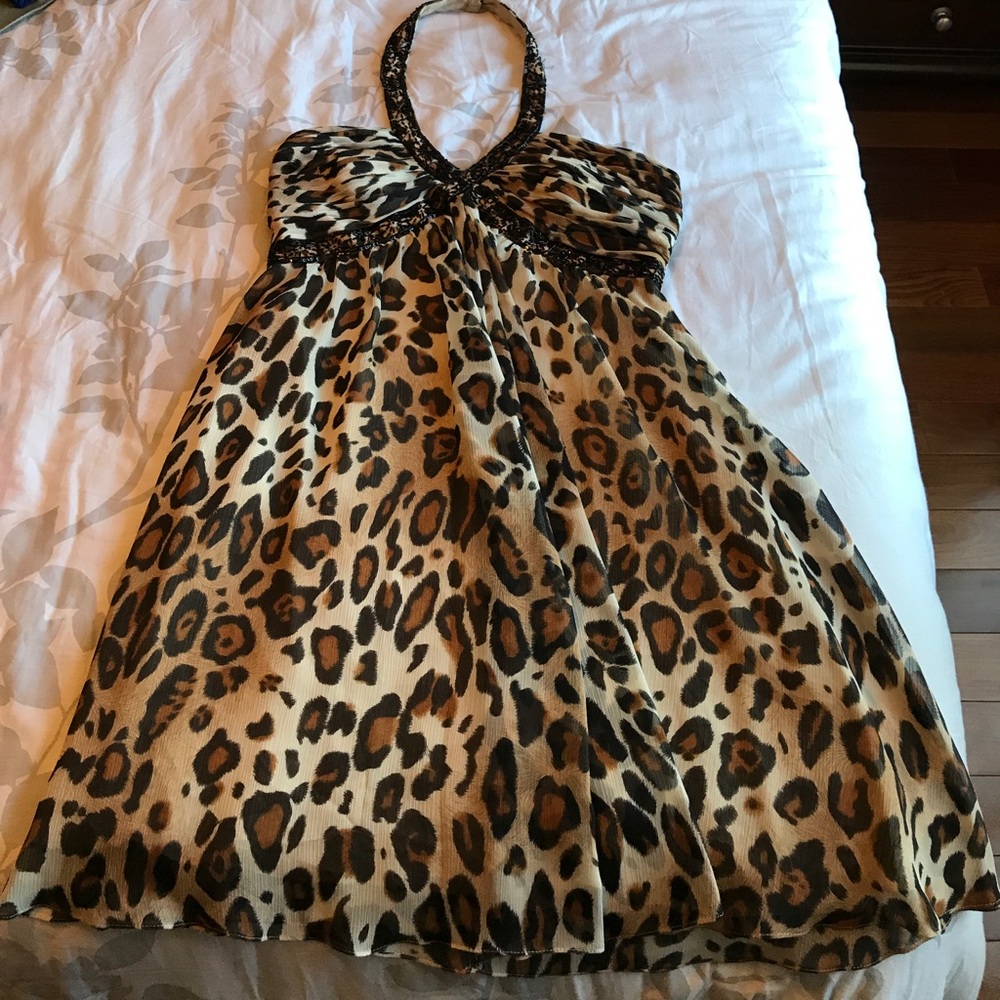 Leopard Halter Dress