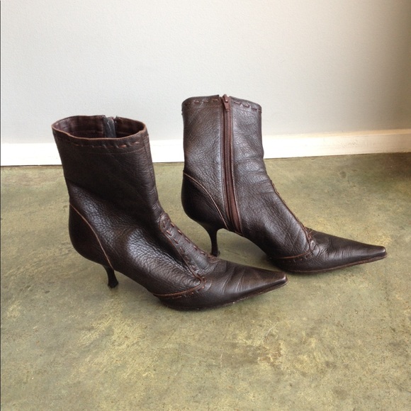 BCBG Shoes - BCBG Paris dk brown low heeled ankle boots