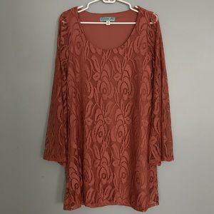 BURNT ORANGE BABYDOLL DRESS