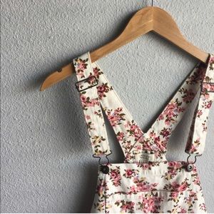 Forever 21 Floral Overall Shorts
