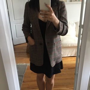 Zara Oversized Tweed Blazer with sleeve details