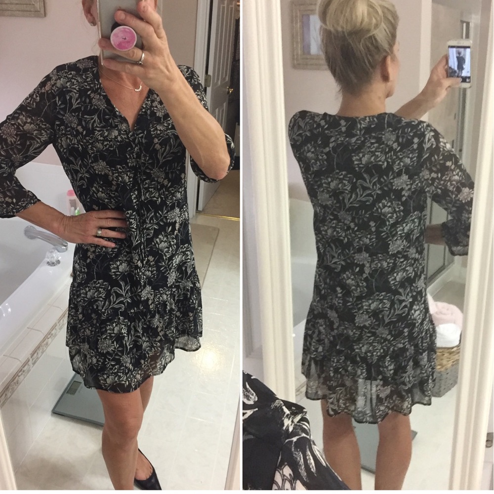 ROSE & OLIVE DROP WAIST HENLEY DRESS