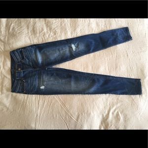 WHBM High Rise Destructed Skinny Jeans size 2