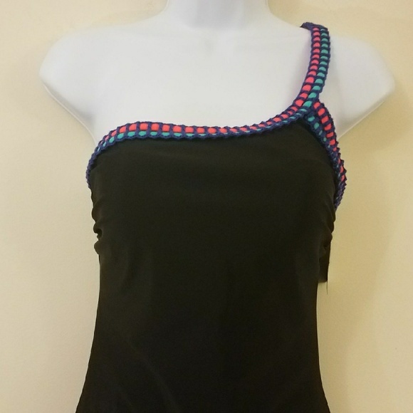 Seekers Australia Black One Shoulder Swimsuit - Picture 2 of 6