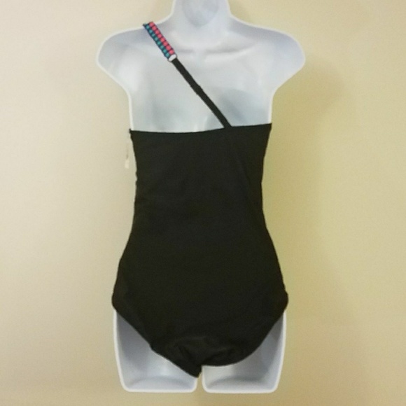 Seekers Australia Black One Shoulder Swimsuit - Picture 3 of 6