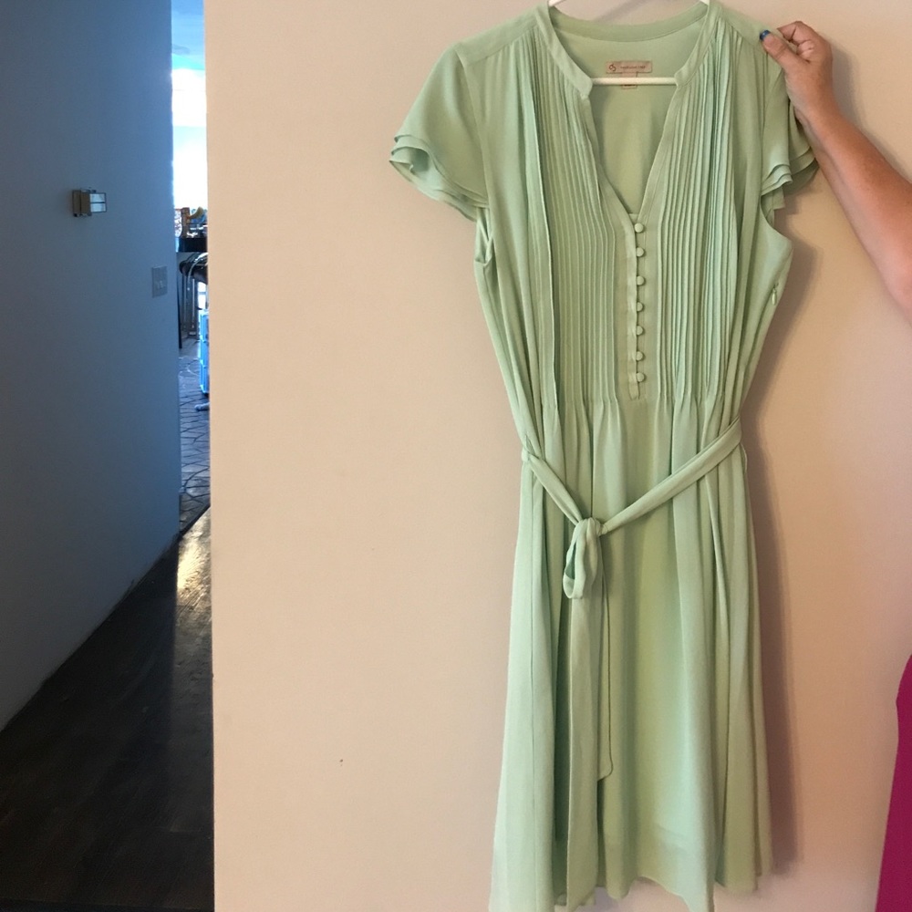 Mint green chiffon dress