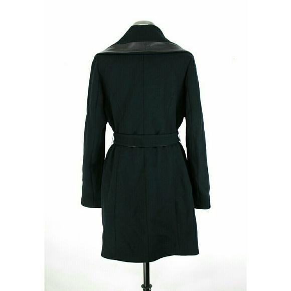 SOLD Elie Tahari Marina wool leather trim coat - Picture 4 of 5