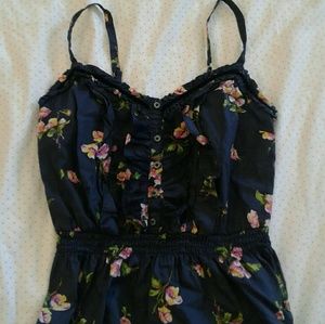 Hollister navy blue floral tank size xs