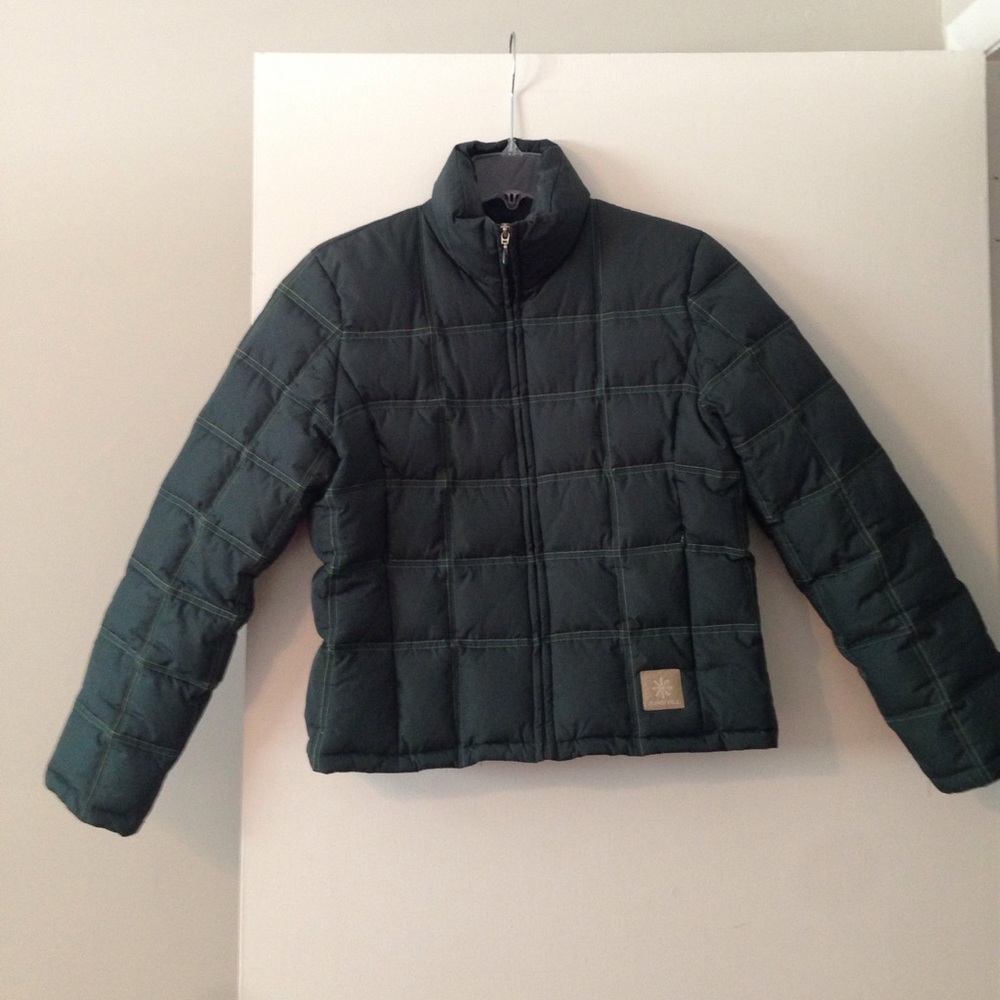 Green puffy jacket