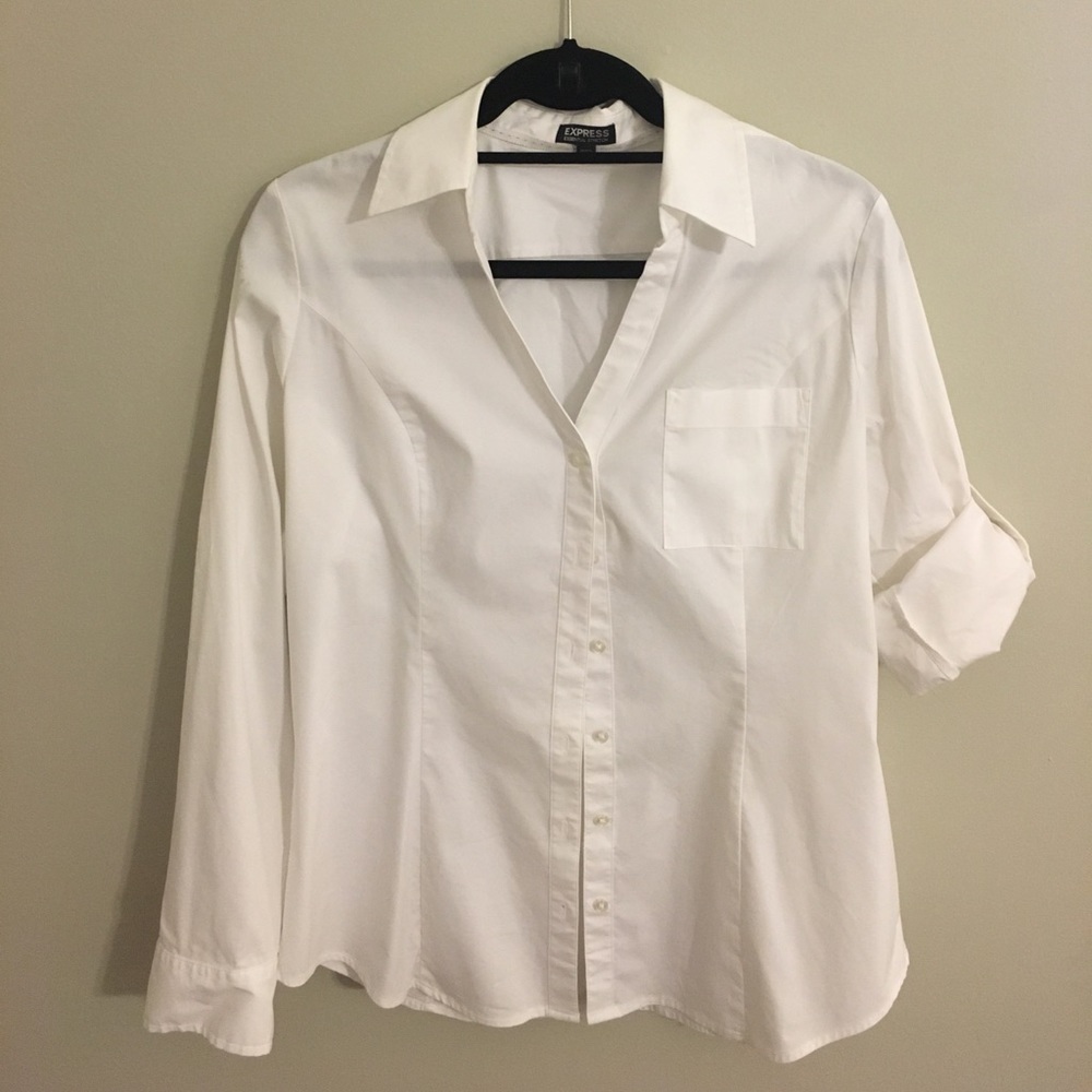 Crisp white Express button down