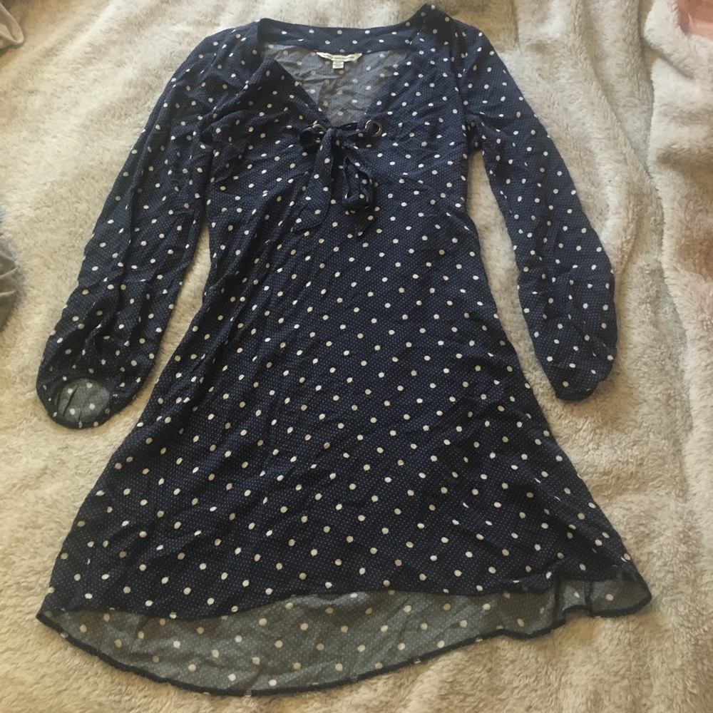 Blue and white polka dot American Eagle dress