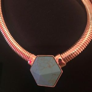 Gold/Turquoise Necklace-new with tags