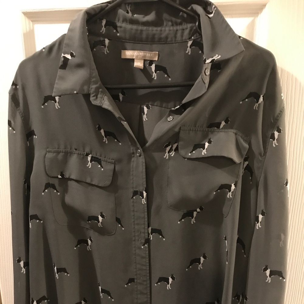 Banana Republic sheer patterned blouse