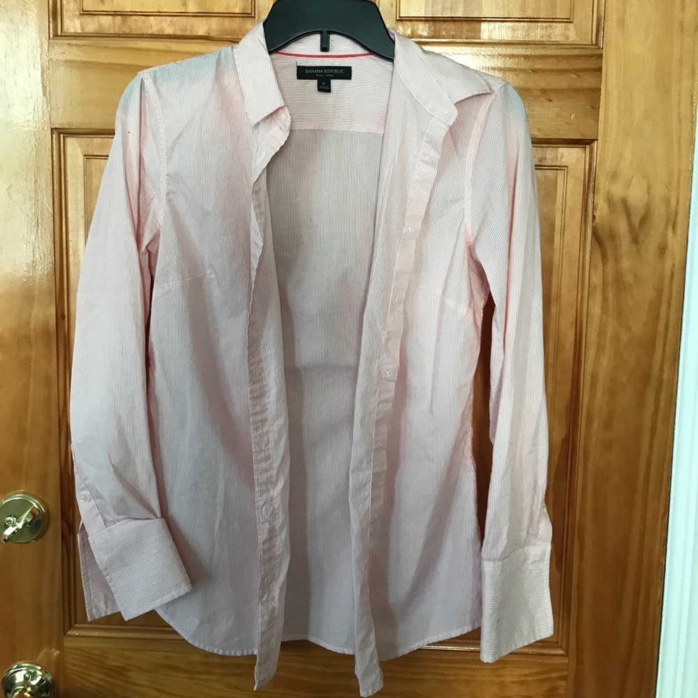 Pink white Riley button down shirt