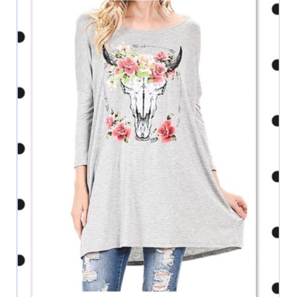 Bull & Flowers 3/4 sleeve