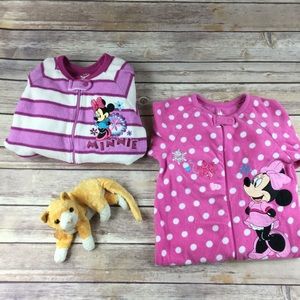 Disney Minnie Mouse footie pajamas bundle