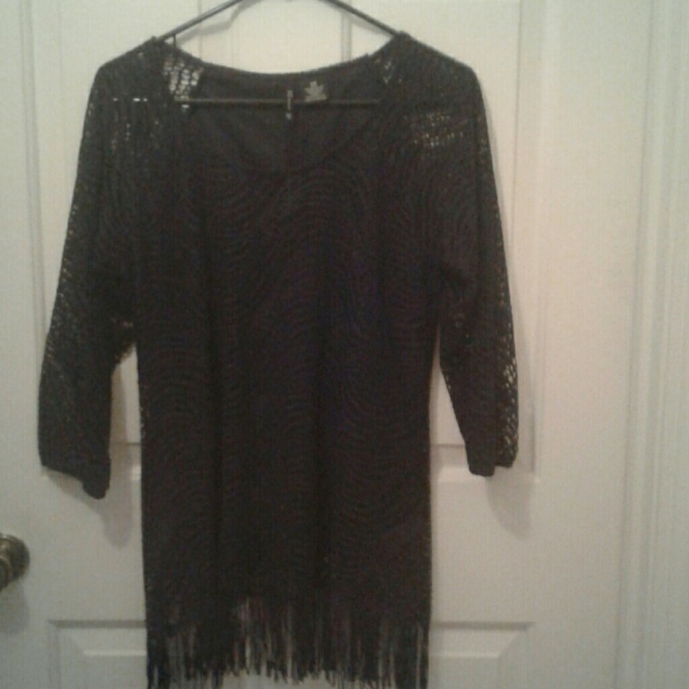 Black fringe Top