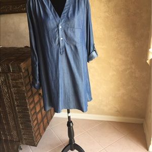 Honey Punch denim shirt dress size L