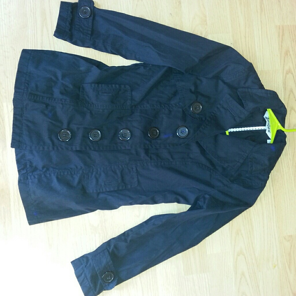 Joujou black pea coat