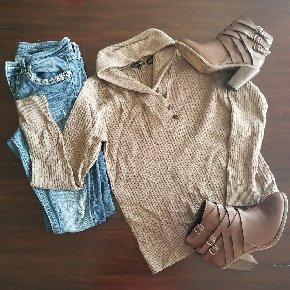 Jeanne Pierre Brown Sweater