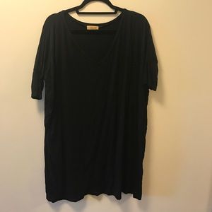 Black Piko Tunic Dress