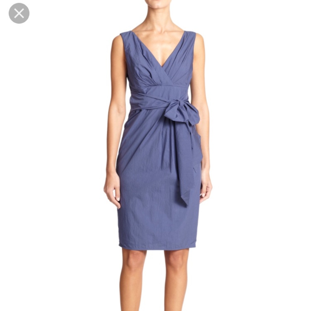 MaxMara Blue Navale Tie-Front Dress