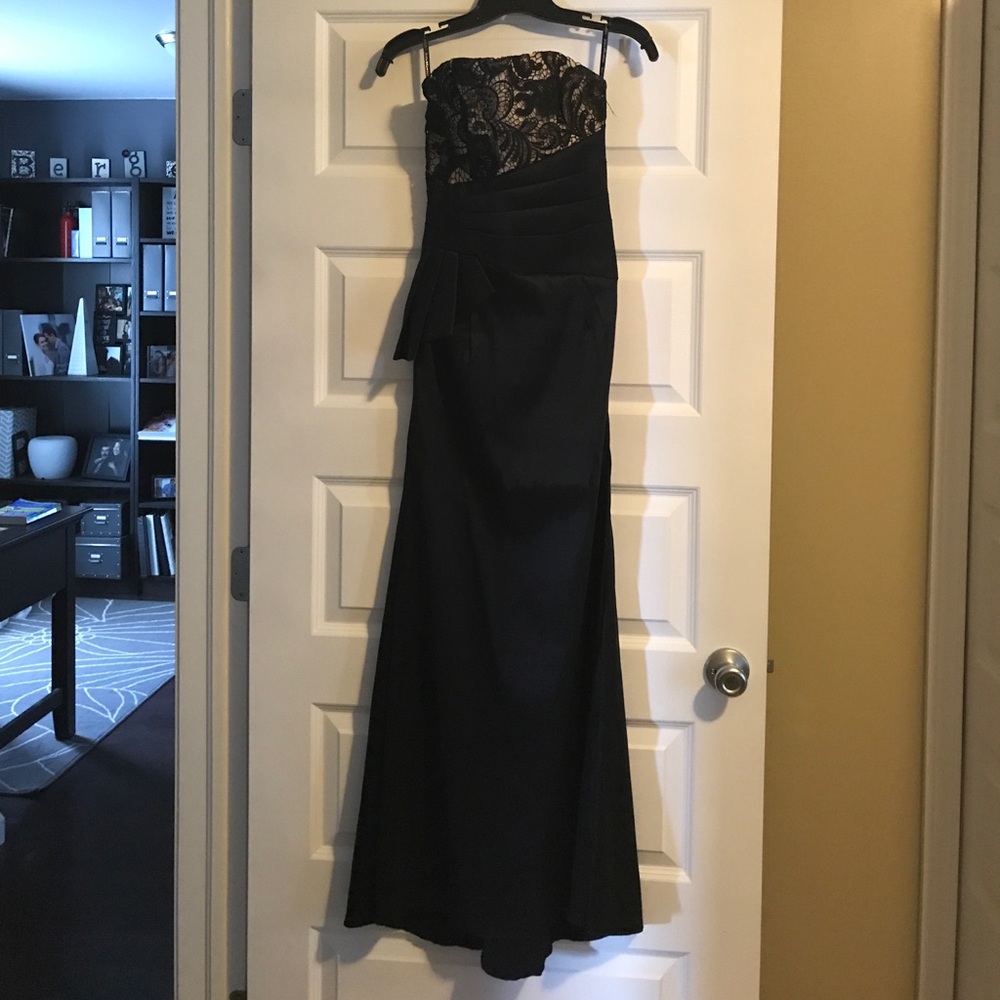 Jessica McClintock black dress lbd gown formal