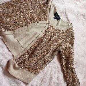 Gold sequin cardigan