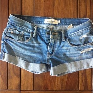 Abercrombie  distressed jean shorts
