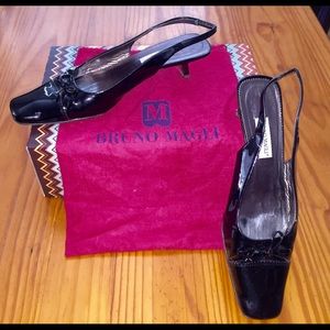 Black Bruno Magli Patent Leather Heels