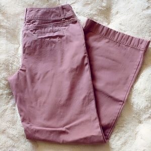 Mauve Ann Taylor Loft Wide Leg Chinos