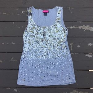 Say What Plus Size Ribbed Sequined Tank Top