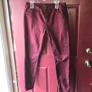 New burgundy jeans