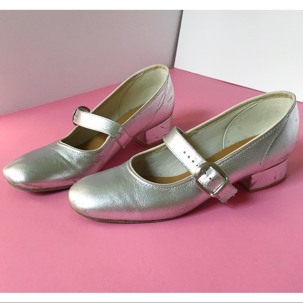 Silver Vintage Mary Jane Flats