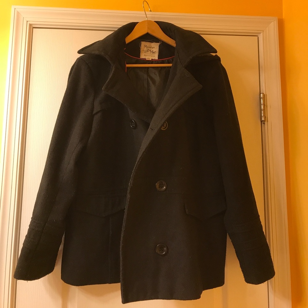 Black hooded coat