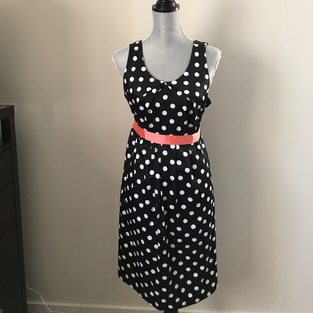 Black and white polka dot maternity dress