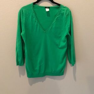 J. Crew Kelly Green V-Neck Sweater