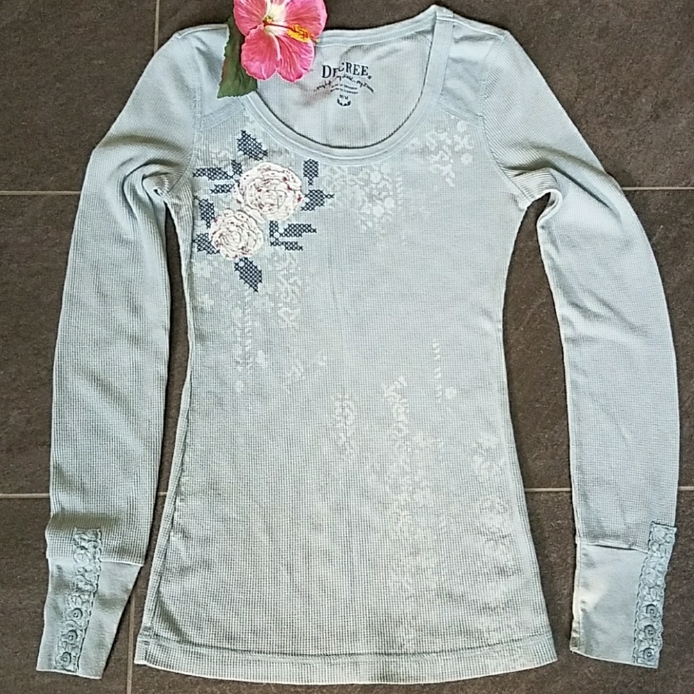 Long sleeve waffle or long John top