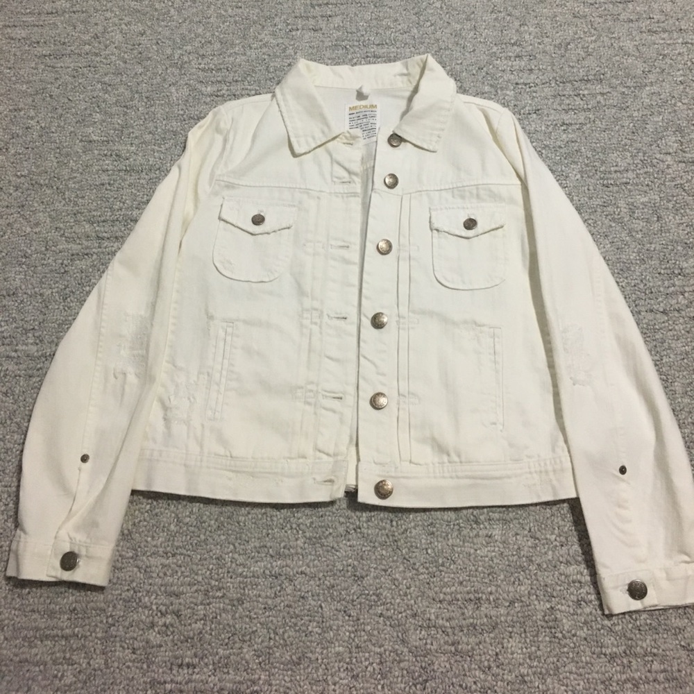 J. Crew White Jean Jacket