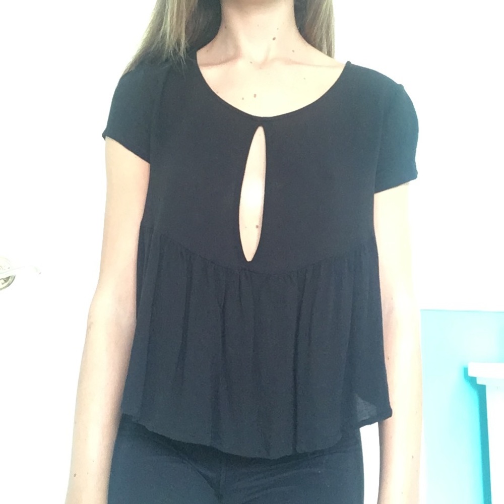 Urban outfitters black cut out blouse