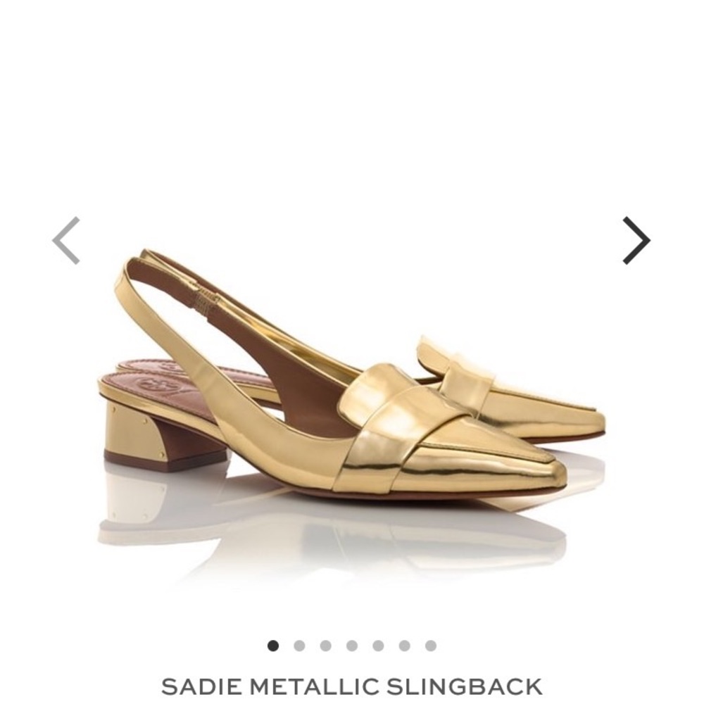 SOLD Sadie Metallic Slingback Gold sz 6.5