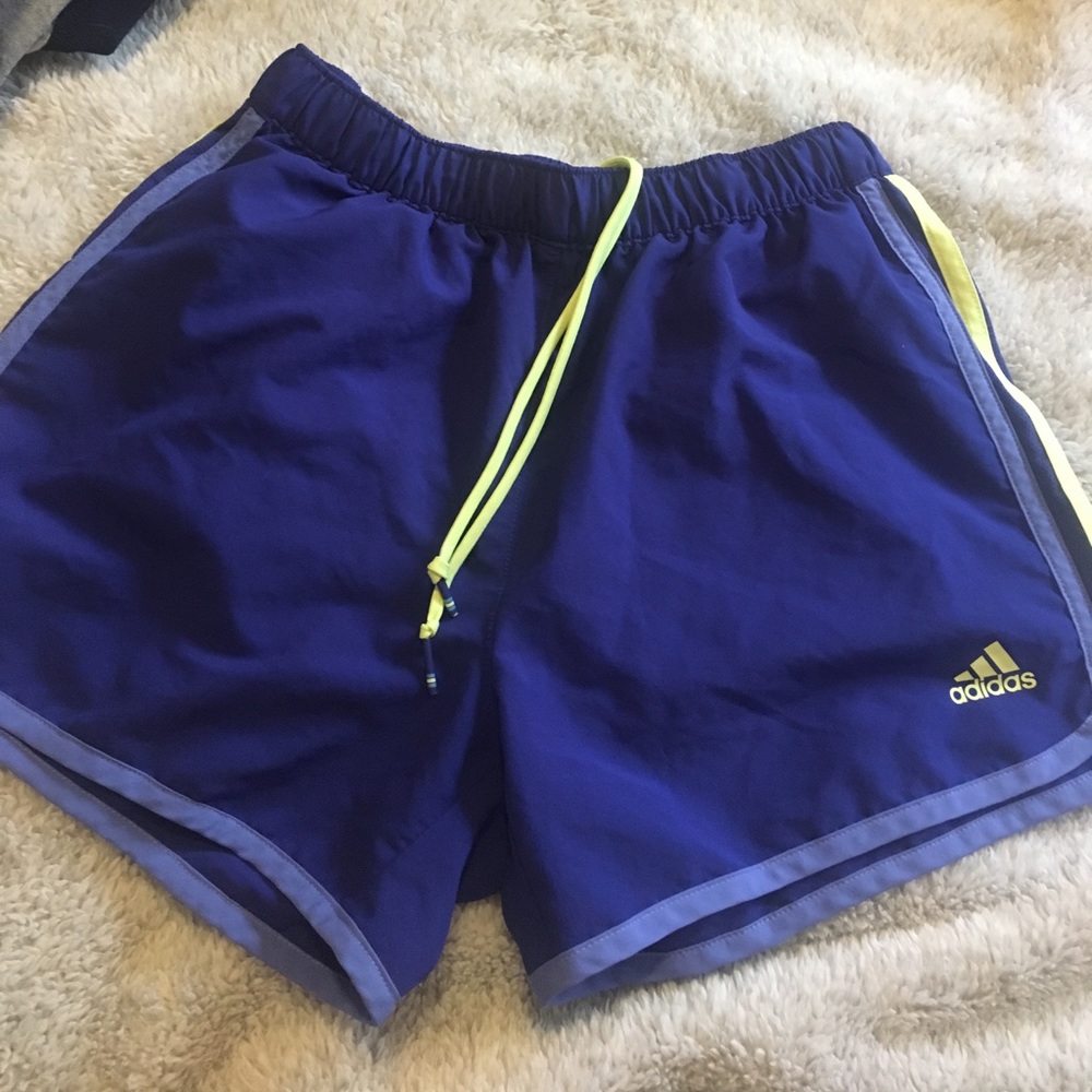 Adidas running shorts.