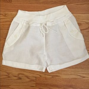 Linen white shorts